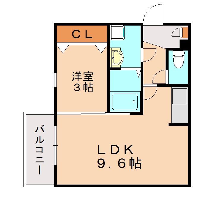 ジーメゾン八幡西リベル(1LDK/3階)の間取り写真