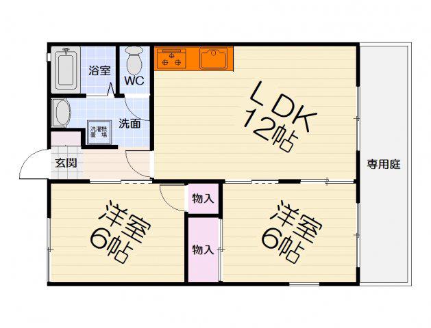 ハイツ菅原(2LDK/1階)の間取り写真