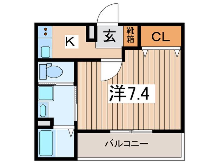 スーハイムかしわ台(1K/3階)の間取り写真