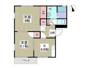 カトレアハイツ(2K/2階)の間取り写真