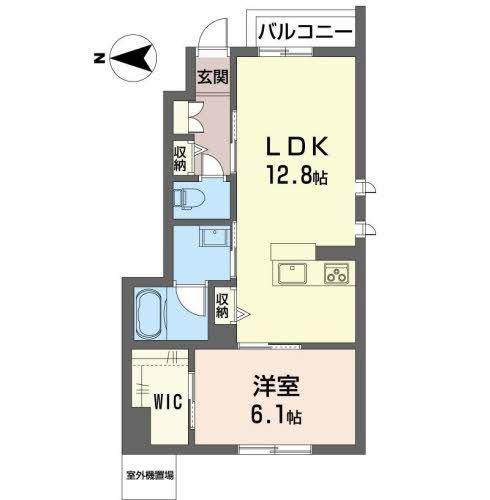 シャーメゾン福村公園(1LDK/1階)の間取り写真