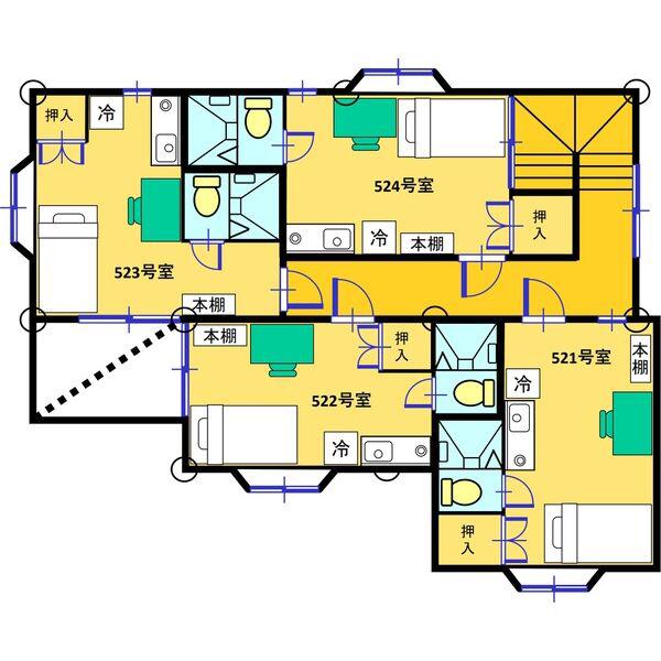 メゾン泰山(ワンルーム/2階)の間取り写真