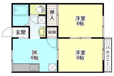 フェアステージイースト(2DK/2階)の間取り写真