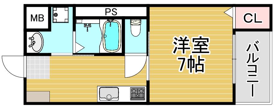 グランシャリオ(1DK/2階)の間取り写真