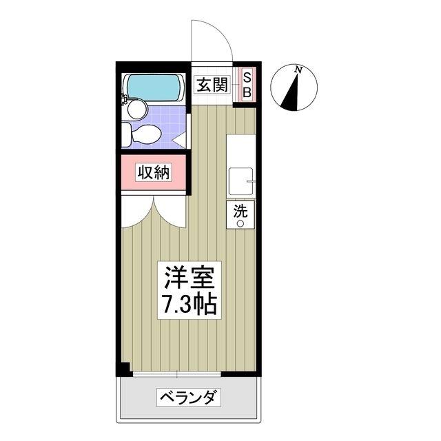 ヒルズ狭山(ワンルーム/3階)の間取り写真