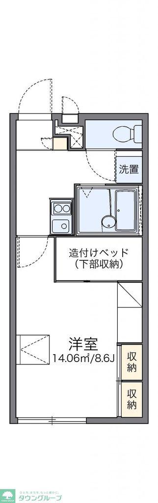 レオパレスOHANA(1K/1階)の間取り写真