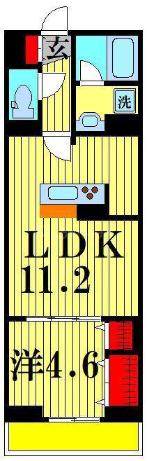 ディーラヴェニュー(1LDK/2階)の間取り写真