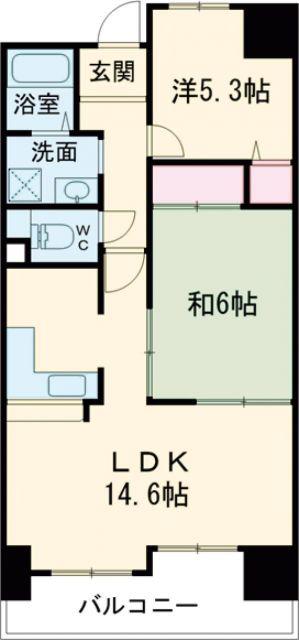 プレステージ土山(2LDK/6階)の間取り写真