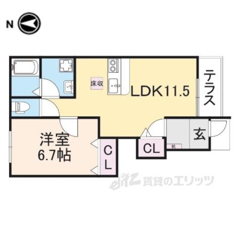 ヴィレッタ(1LDK/1階)の間取り写真