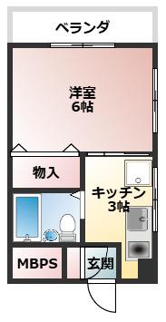 スターシティ星野(1K/2階)の間取り写真