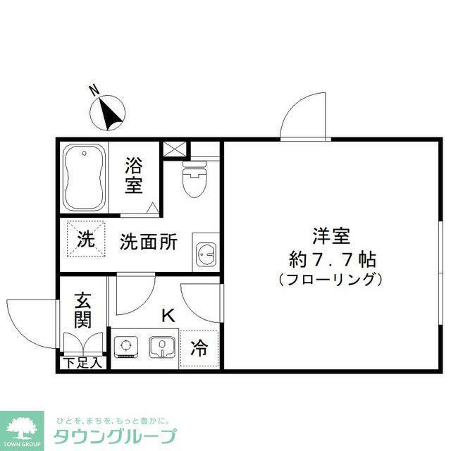 FABRIC大崎(1K/4階)の間取り写真