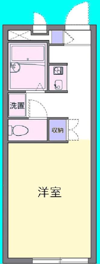 トヨハマ(1K/2階)の間取り写真