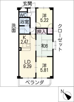 シェリール12(3LDK/1階)の間取り写真