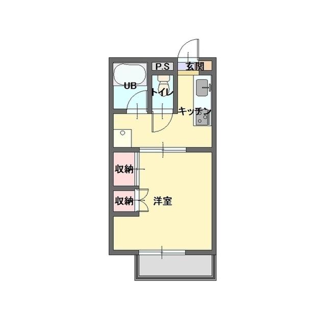 中沢ハイムA(1K/1階)の間取り写真