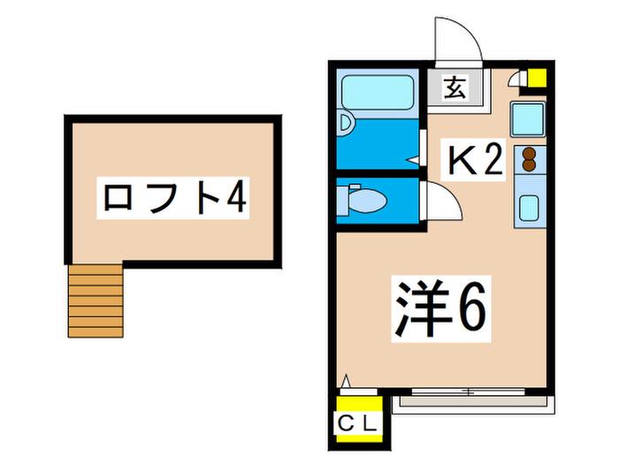 セントヒルズ・ヨコハマ(1K/2階)の間取り写真