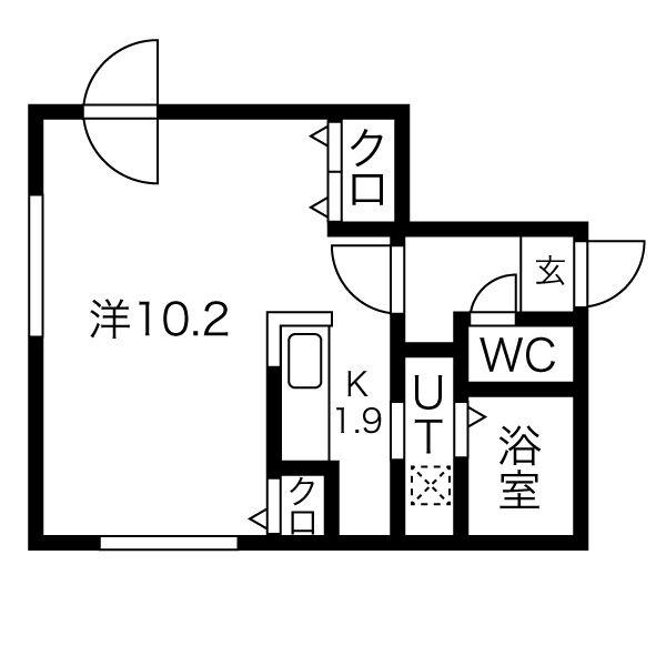 ACCEPTEE(1K/3階)の間取り写真
