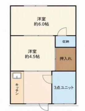 春日町アパート(2DK/1階)の間取り写真