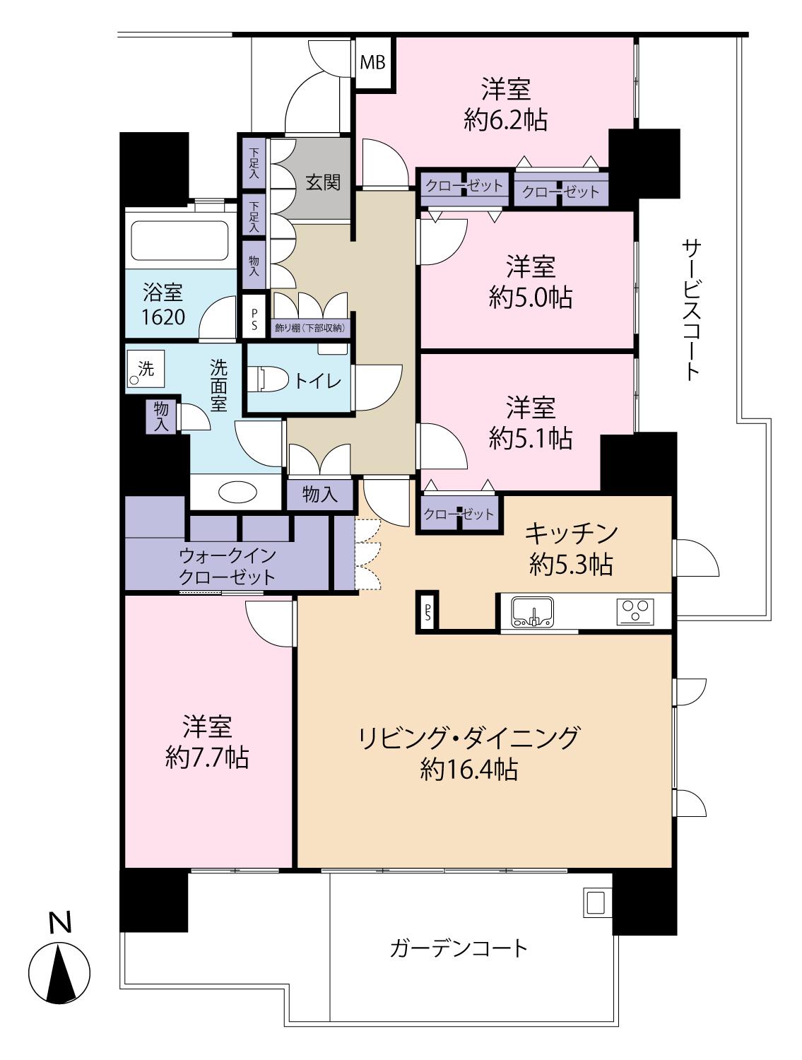 アイランドシティ照葉テラスマリナコート2番館(4LDK/13階)の間取り写真