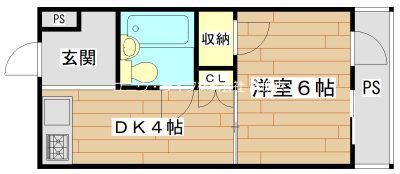 アンフィニィ西町II(1DK/2階)の間取り写真