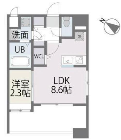 アルティザ博多南リバーフロント(1LDK/3階)の間取り写真