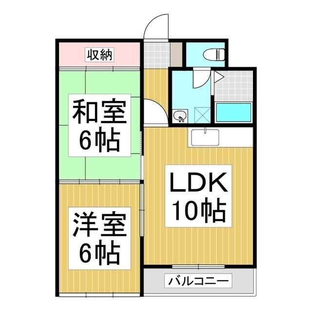 α-NEXT(2LDK/2階)の間取り写真