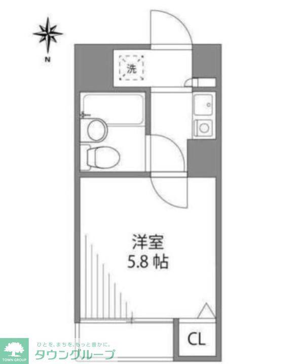 THE OAKS自由が丘LUXE(1K/2階)の間取り写真