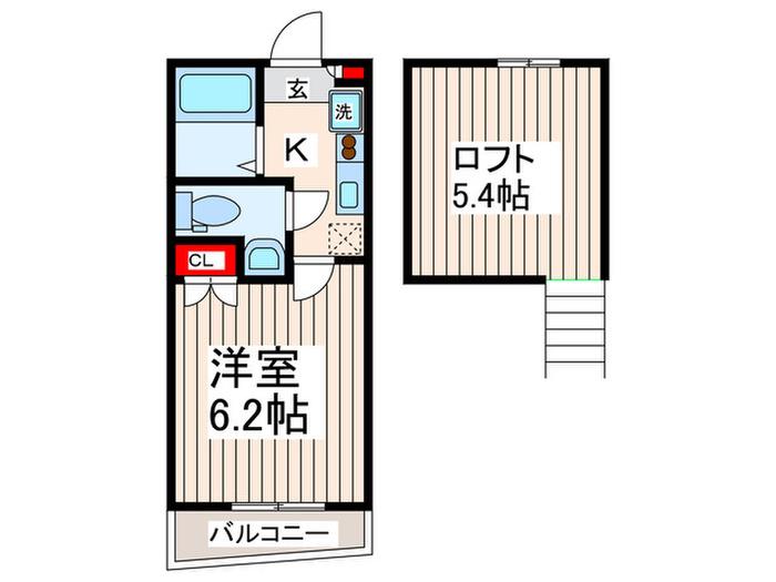 エスタス野方(1K/2階)の間取り写真