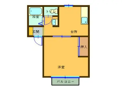 エステートアゼリアA(1DK/1階)の間取り写真