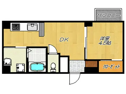 トモエハイツ5号館(1LDK/2階)の間取り写真