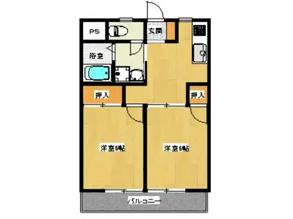 メゾンリバーフィールド(2DK/2階)の間取り写真