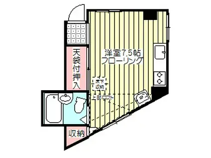 金井ハイツ(ワンルーム/1階)の間取り写真
