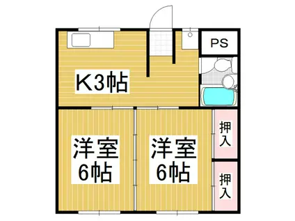 松ビル(2K/4階)の間取り写真