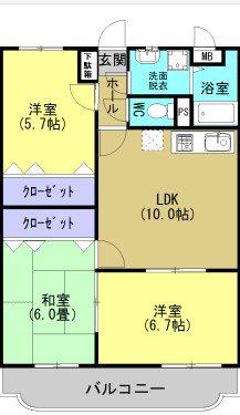 ユーミーアグリ・S II(3LDK/3階)の間取り写真