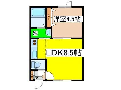 ドリーム21(1LDK/2階)の間取り写真