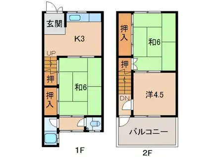 宮本アパート(3K/1階)の間取り写真
