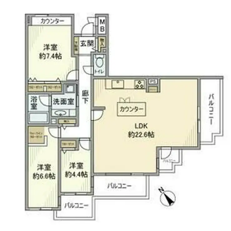 ヴィルヌーブ鷺沼1番館 2階階 間取り