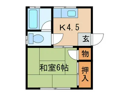 ハイツ村松(1K/1階)の間取り写真