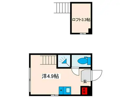 ハーモニーテラス西尾久II(ワンルーム/1階)の間取り写真