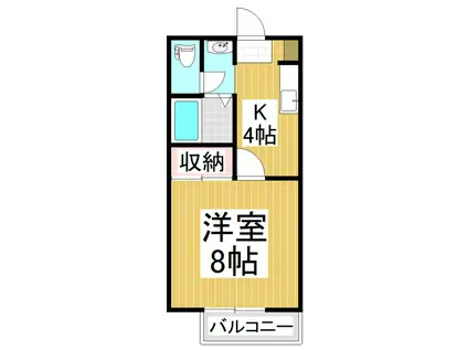 エレガントタウン上松A(1K/2階)の間取り写真