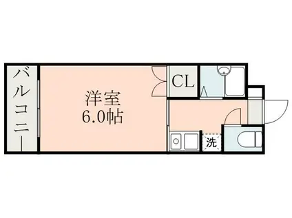 アップルコート紫原II(1K/3階)の間取り写真