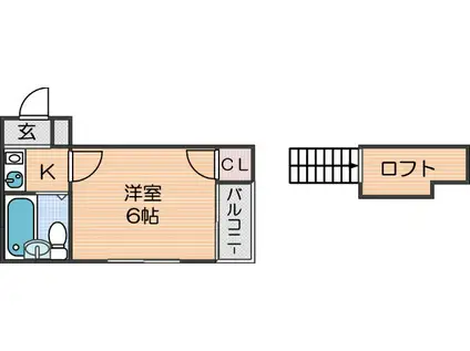 JPアパートメント住之江(1K/1階)の間取り写真