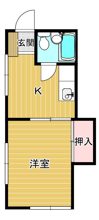 コーポいちくら(1K/1階)の間取り写真