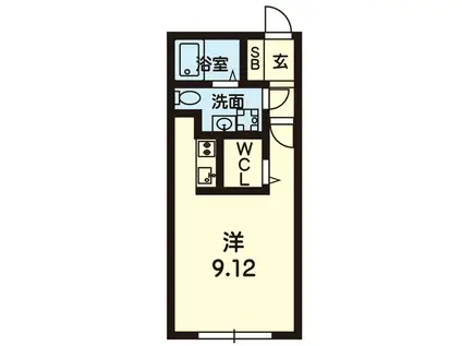MODULOR熊本(1K/4階)の間取り写真