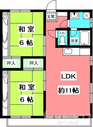 パルテナール・ナカ(2LDK/1階)の間取り写真