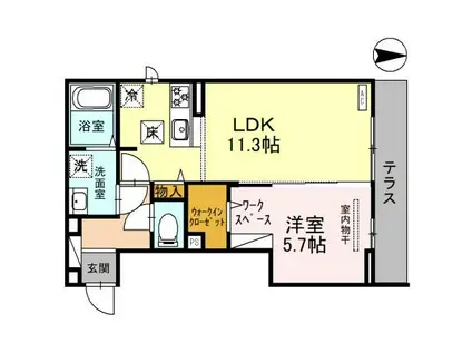 D-ROOM新倉1丁目(1LDK/1階)の間取り写真