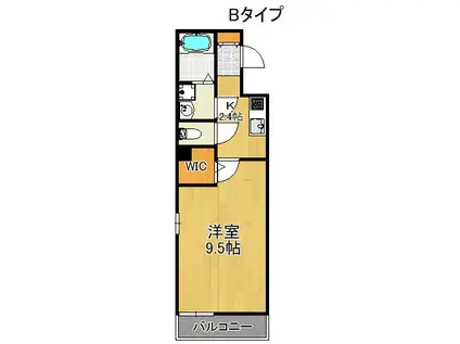 エスポワールSAKAI・Y(1K/3階)の間取り写真