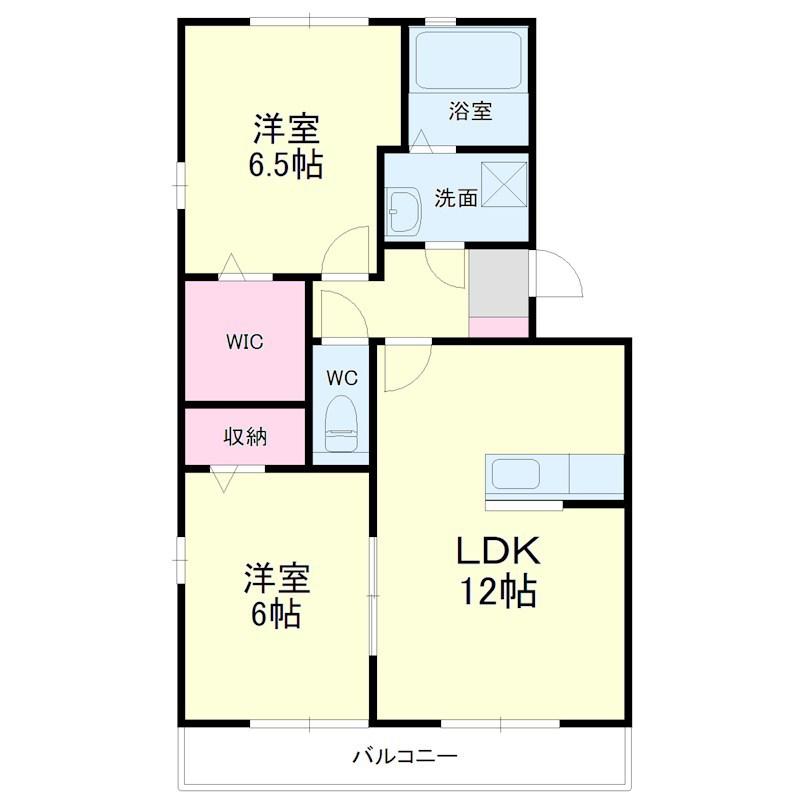 LUXE FORT(2LDK/1階)の間取り写真