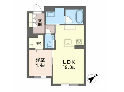 CREST PALACE(1LDK/1階)の間取り写真