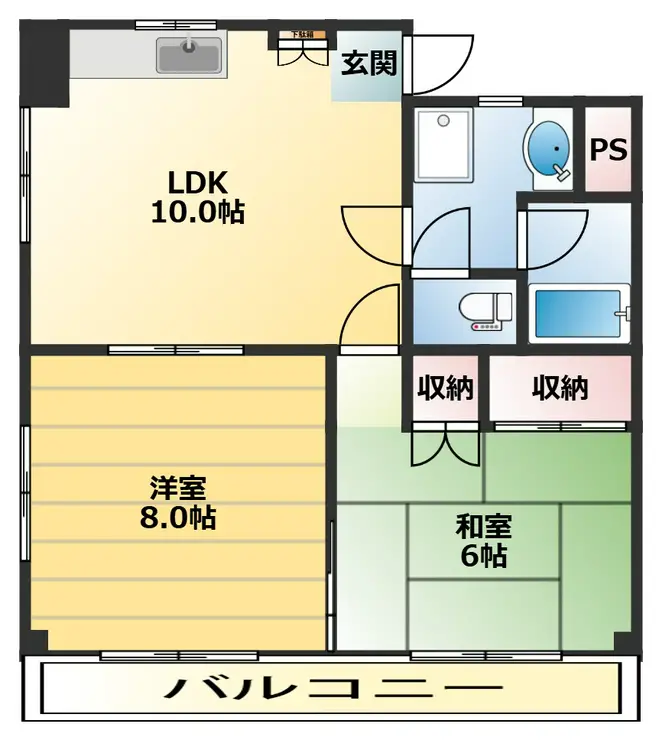 リヴァティ扇 3階階 間取り