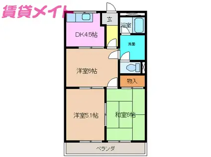 ミルキーウェイ(3DK/2階)の間取り写真